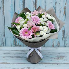 Букет цветов из:  Герберы, Альстромерии и Хризантемы в Дмитрове