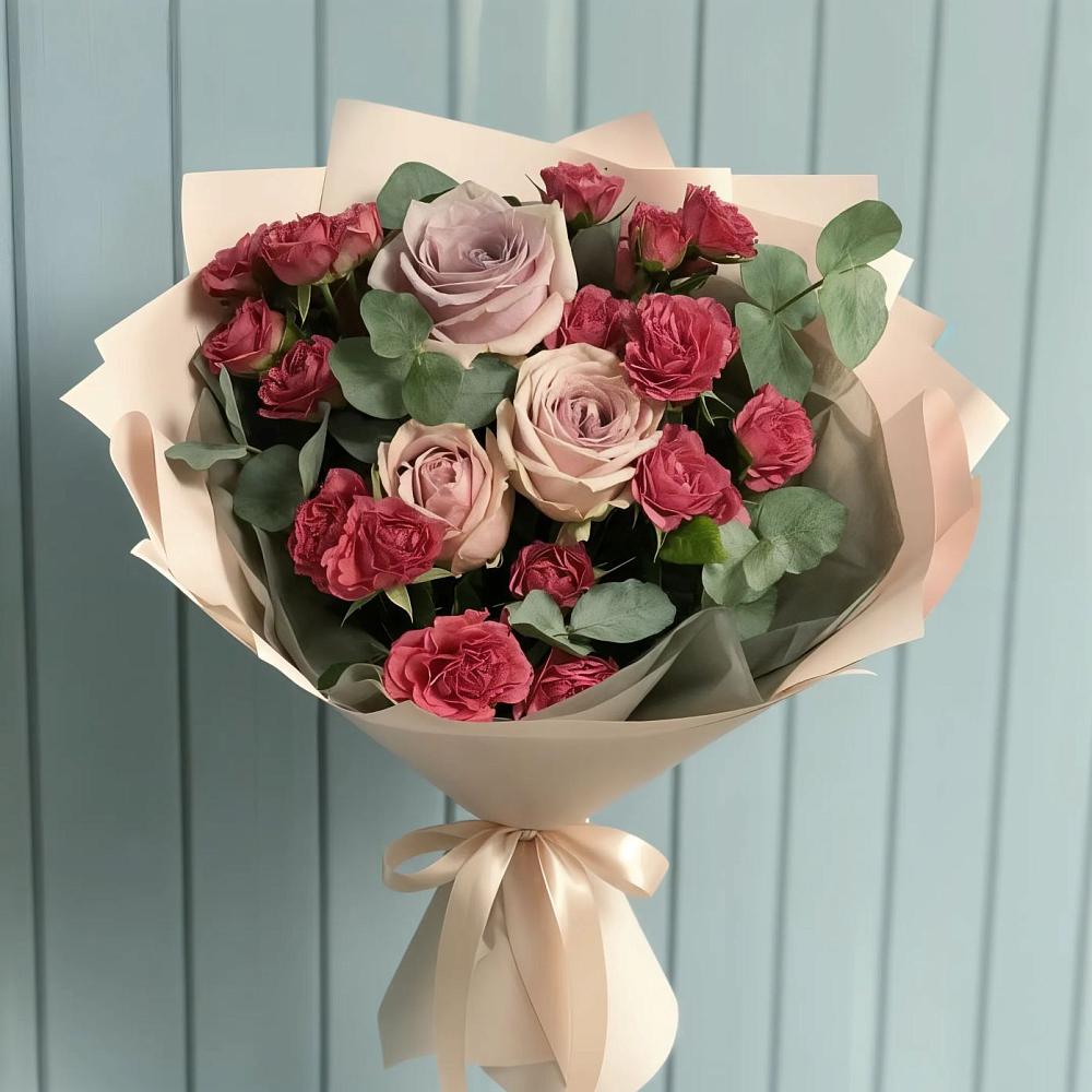 Букет цветов из: Гвоздики и Розы в Дмитрове