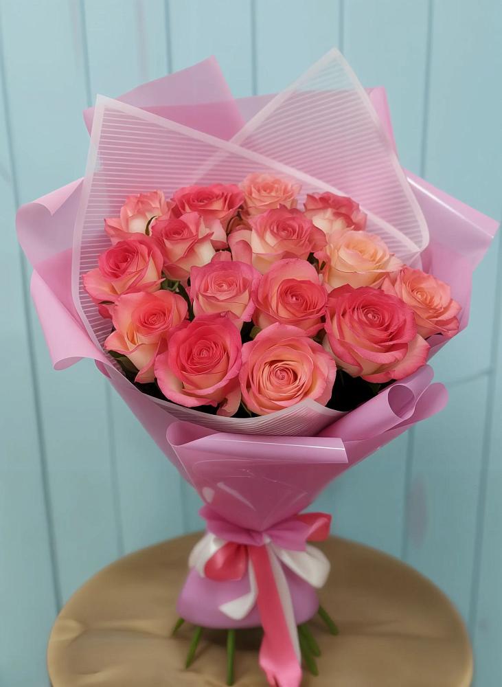 Букет 15 Розовых роз Равель в Дмитрове