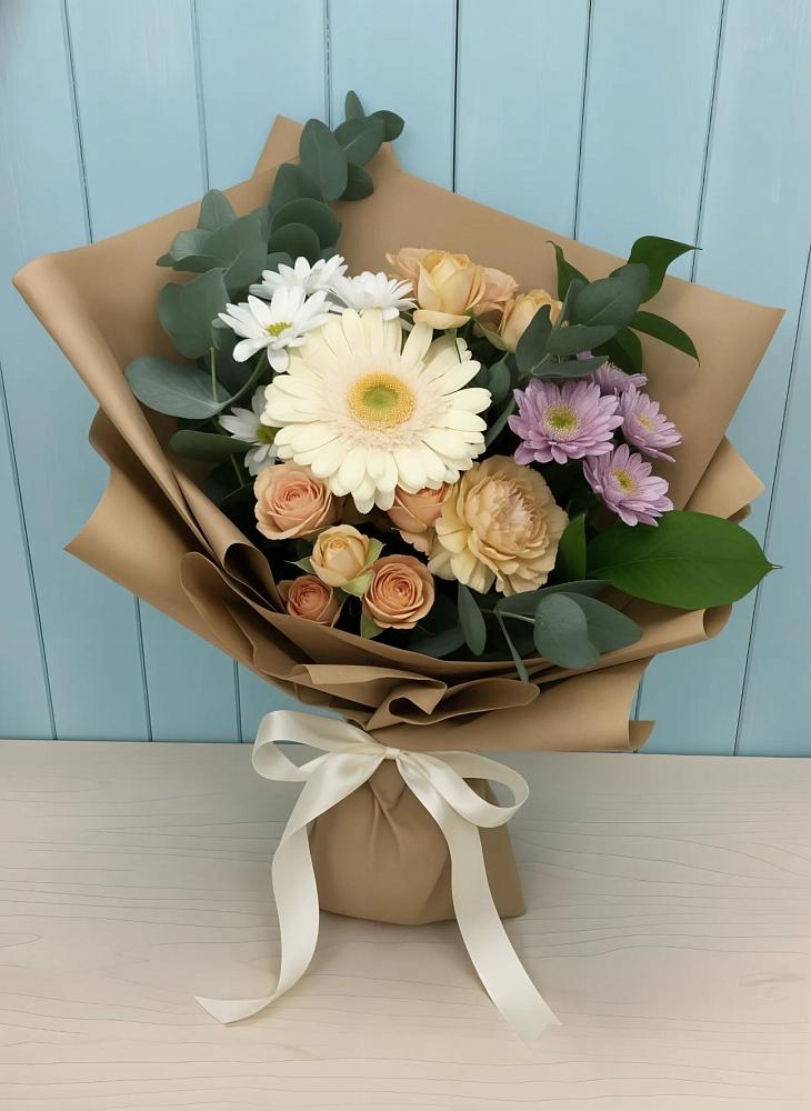 Букет цветов из: Герберы и Хризантемы в Дмитрове