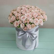 Цветочная композиция из Розы в шляпной коробке в Дмитрове