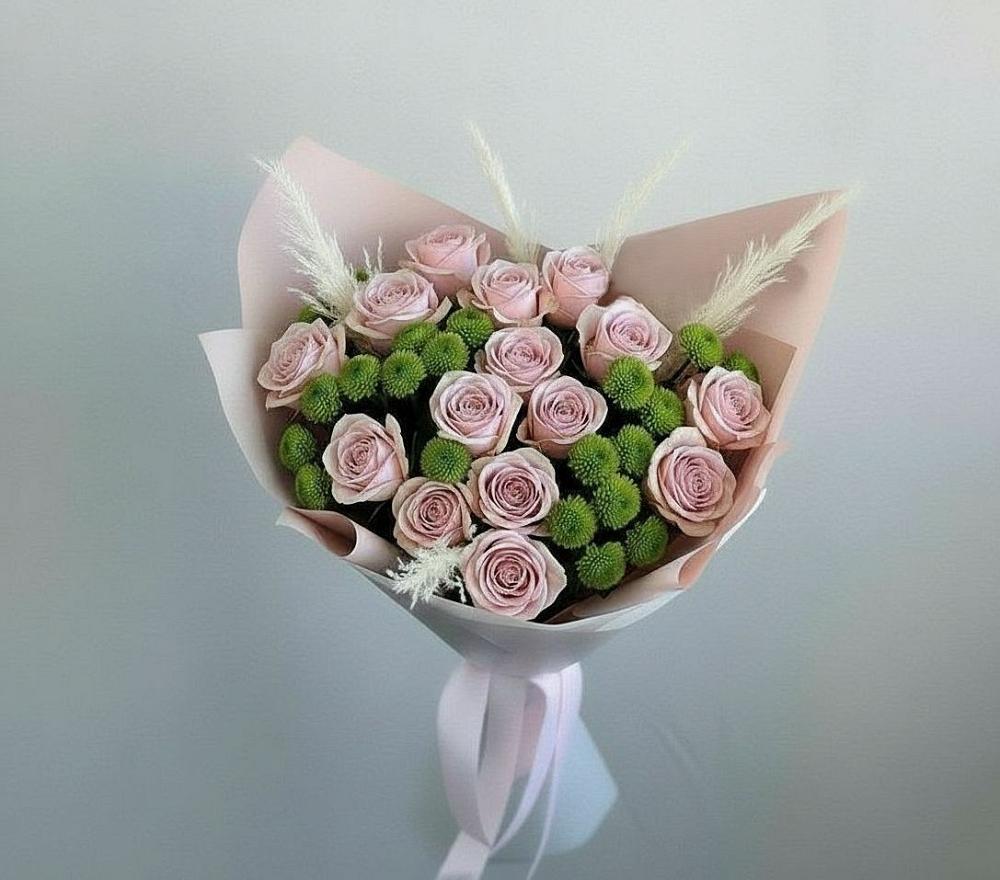 Букет цветов из: Розы и Хризантемы в Дмитрове