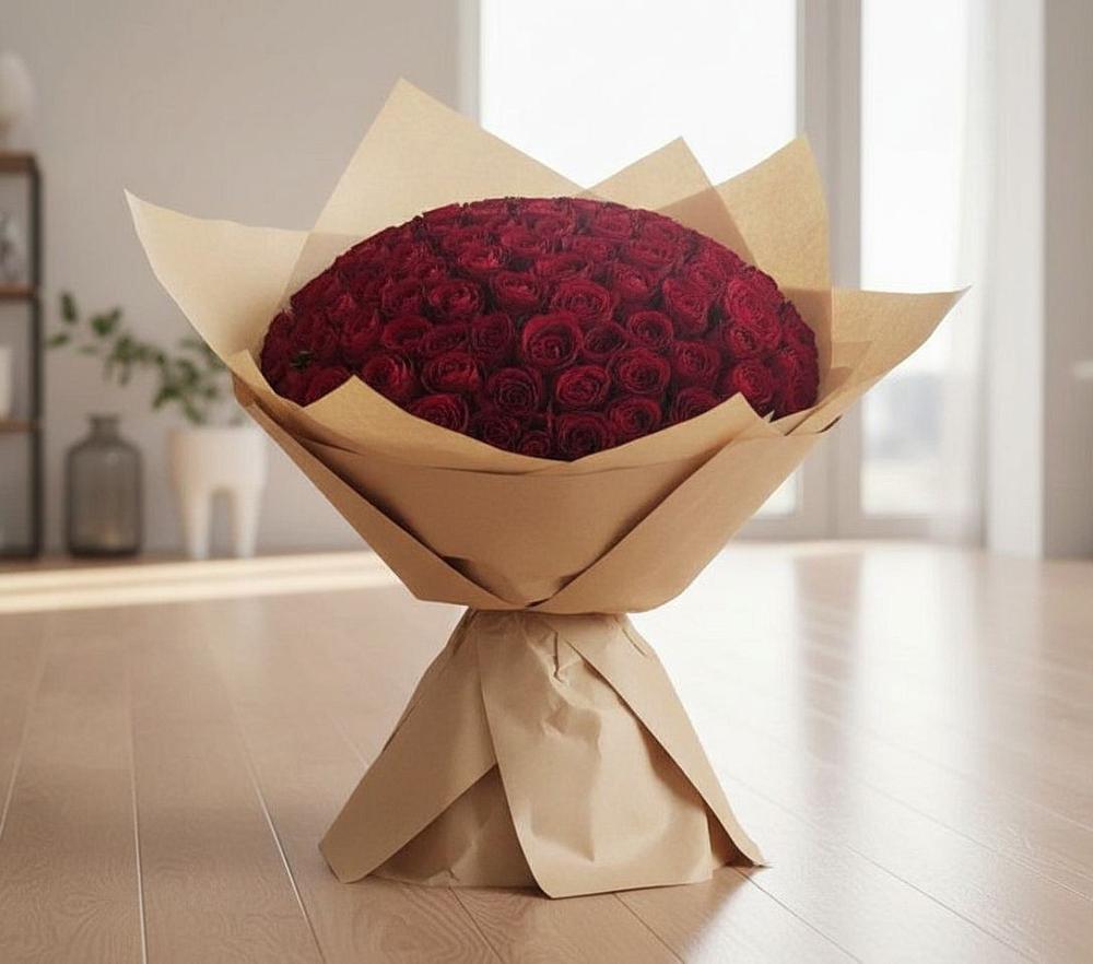 Букет 101 Красная роза в Дмитрове